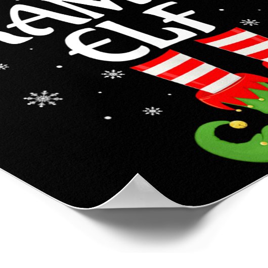 Grampa Elf Kerstfamilie Matching Elf Squad Kerst Poster (Hoek)