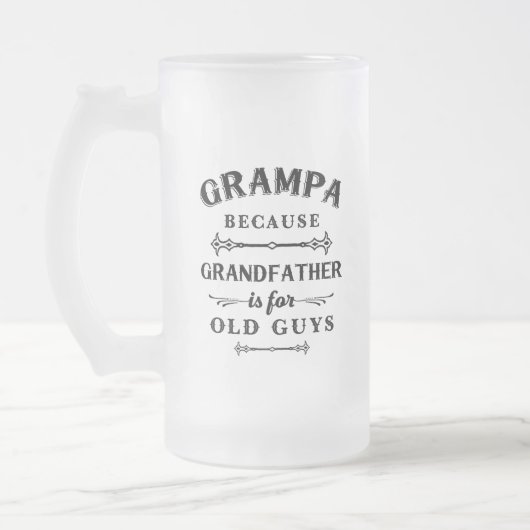 Grampa | Funny Grandfather is voor oude jongens Matglas Bierpul (Links)