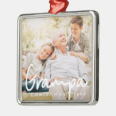 Grampa Kerstfeestdag Modern Elegant Metalen Ornament (Links)