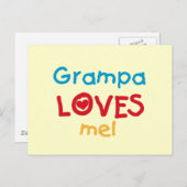 Grampa Loves Me T-shirts en geschenken Briefkaart (Voorkant / Achterkant)