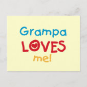 Grampa Loves Me T-shirts en geschenken Briefkaart (Voorkant)