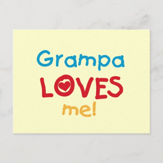Grampa Loves Me T-shirts en geschenken Briefkaart (Voorkant)