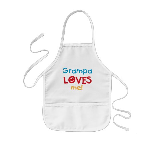 Grampa Loves Me T-shirts en geschenken Kinder Schort (Voorkant)
