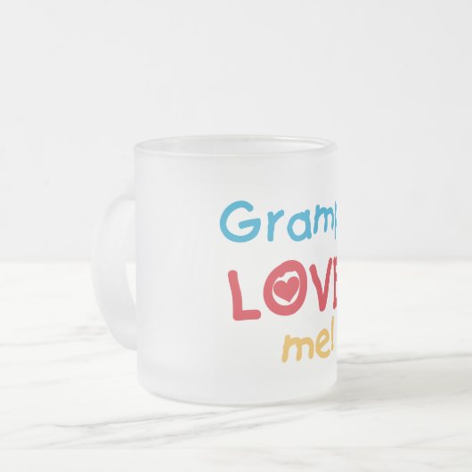 Grampa Loves Me T-shirts en geschenken Matglas Koffiemok (Voorkant links)