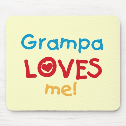 Grampa Loves Me T-shirts en geschenken Muismat (Voorkant)