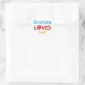 Grampa Loves Me T-shirts en geschenken Ronde Sticker (Tas)