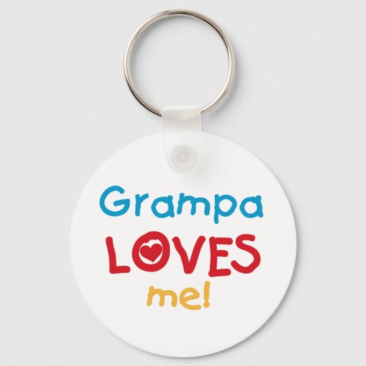 Grampa Loves Me T-shirts en geschenken Sleutelhanger (Voorkant)