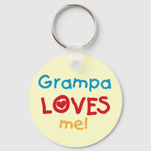 Grampa Loves Me T-shirts en geschenken Sleutelhanger (Voorkant)