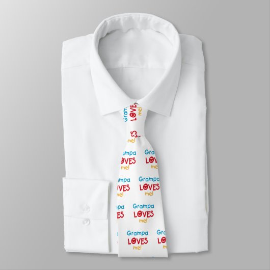 Grampa Loves Me T-shirts en geschenken Stropdas (Gebonden)