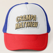 Grampa Modern Eenvoudig Cool Comic Trucker Pet (Voorkant)