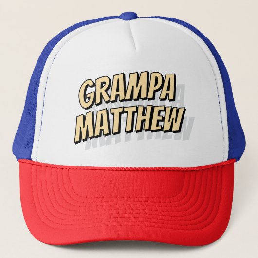 Grampa Modern Eenvoudig Cool Comic Trucker Pet (Voorkant)