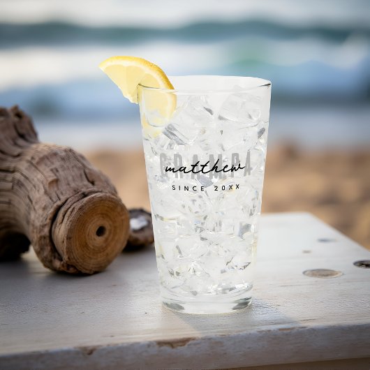 Grampa Modern Elegant Eenvoudige Vaderdag Glas