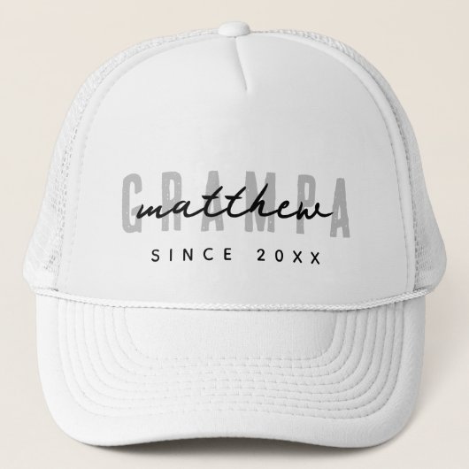 Grampa Modern Elegant Eenvoudige Vaderdag Trucker Pet (Voorkant)