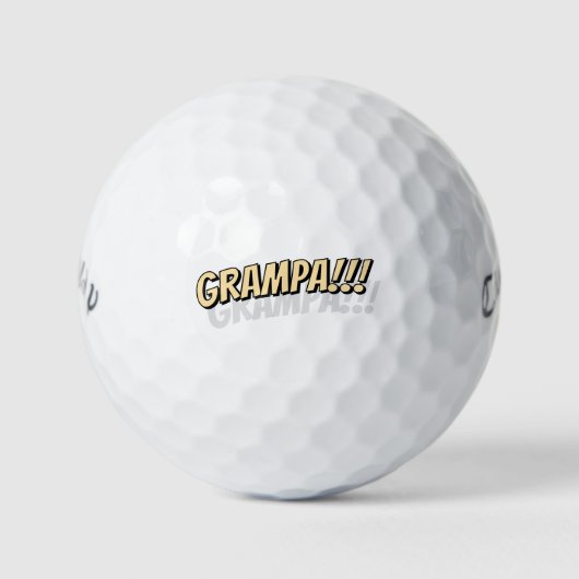 Grampa!! Moderne eenvoudige coole strip Golfballen (Voorkant)