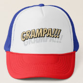 Grampa!! Moderne eenvoudige coole strip Trucker Pet (Voorkant)