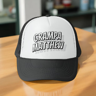 Grampa!! Moderne eenvoudige coole strip Trucker Pet