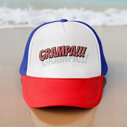 Grampa!! Moderne eenvoudige coole strip Trucker Pet