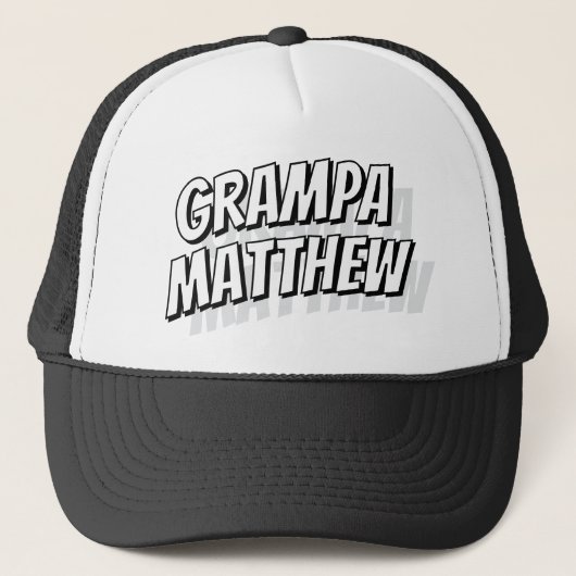 Grampa!! Moderne eenvoudige coole strip Trucker Pet (Voorkant)
