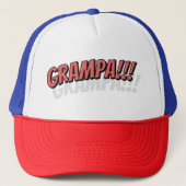 Grampa!! Moderne eenvoudige coole strip Trucker Pet (Voorkant)