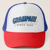 Grampa!! Sinds 20XX Modern Eenvoudig Cool Comic Trucker Pet (Voorkant)