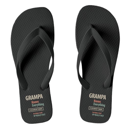 Grampa weet alles | Grootvader Gift Teenslippers (Voetbed)