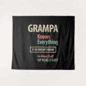 Grampa weet alles | Grootvader Gift Wandkleed (Voorkant (horizontaal))