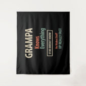 Grampa weet alles | Grootvader Gift Wandkleed (Voorkant)