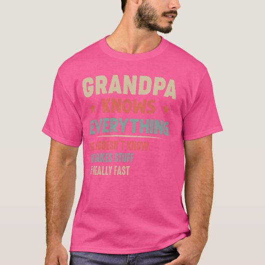 Grampa weet alles van grappige grootvader t-shirt (Voorkant)