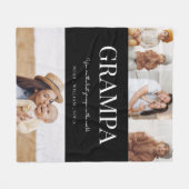 Grampa zwart-wit moden typografie 4 foto fleece deken (Voorkant (Horizontaal))