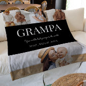 Grampa zwart-wit moden typografie 4 foto fleece deken