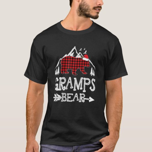 Grampen Beer Kerstmis Pajama Red Pset Buffalo Fam T-shirt (Voorkant)