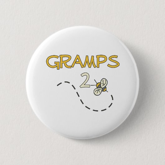 Gramps 2 Bee Ronde Button 5,7 Cm (Voorkant)