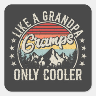 Gramps als een Opa Only Cooler Retro Vierkante Sticker