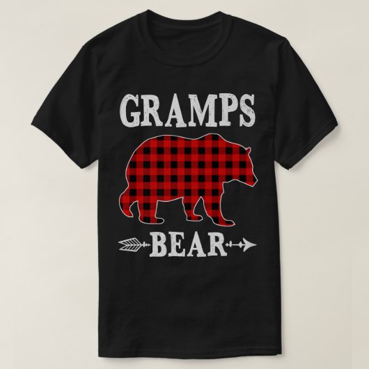 Gramps Beer Kerst Pyjama Rood Geruit Buffalo Fam T-shirt (Design voorkant)