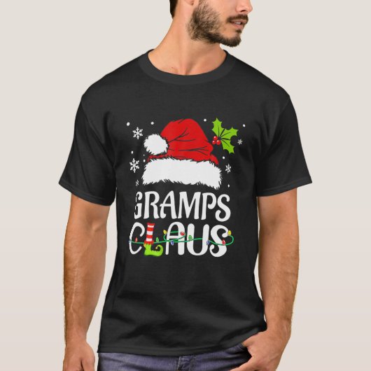 Gramps Claus Kerstmis Pajama familie komt overeen T-shirt (Voorkant)