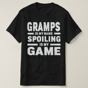 Gramps is mijn naam verwennen is mijn spel opa cad t-shirt