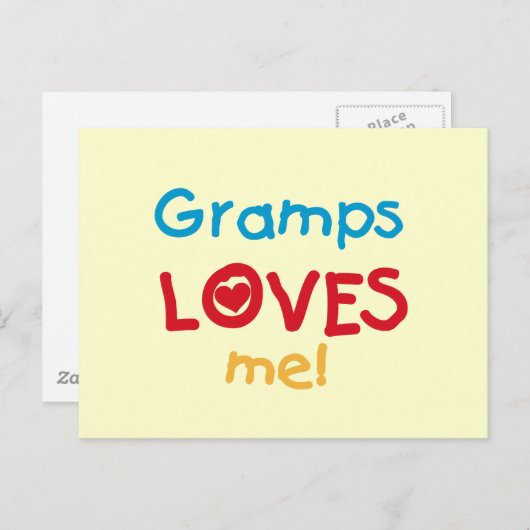 Gramps Loves Me T-shirts en geschenken Briefkaart (Voorkant / Achterkant)
