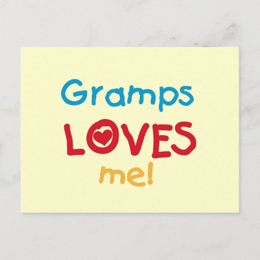 Gramps Loves Me T-shirts en geschenken Briefkaart (Voorkant)
