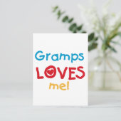 Gramps Loves Me T-shirts en geschenken Briefkaart (Staand voorkant)