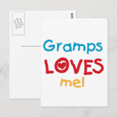 Gramps Loves Me T-shirts en geschenken Briefkaart (Voorkant / Achterkant)