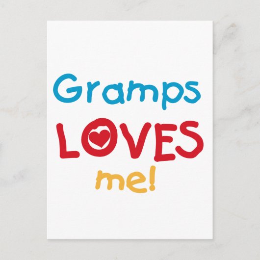Gramps Loves Me T-shirts en geschenken Briefkaart (Voorkant)