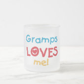 Gramps Loves Me T-shirts en geschenken Matglas Koffiemok (Center)