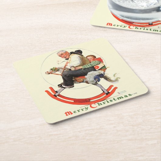 Gramps op Rocking Horse Kartonnen Onderzetters (Schuin)