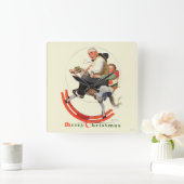 Gramps op Rocking Horse Vierkante Klok (Huis)