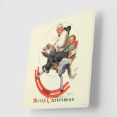 Gramps op Rocking Horse Vierkante Klok (Hoek)