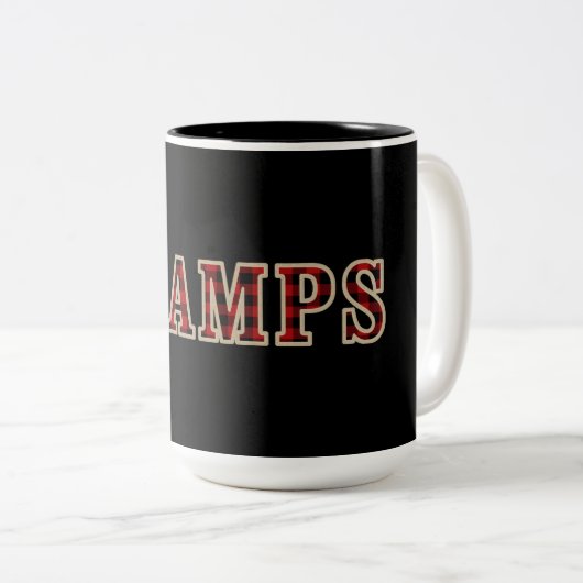 GRAMPS Rustige Red Black Buffalo Checker Squares Tweekleurige Koffiemok (Voorkant rechts)