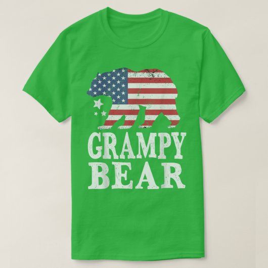Grampy Bear Patriotic Flag Matching T-shirt (Design voorkant)