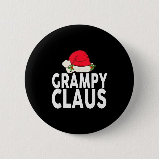 Grampy Claus Christmas Family Group Matching Pajam Ronde Button 5,7 Cm (Voorkant)