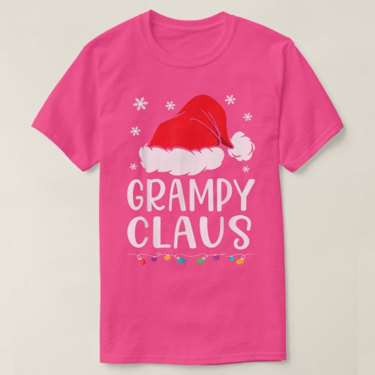 Grampy Claus, Familie die Grampy Claus Pajama aanp T-shirt (Design voorkant)
