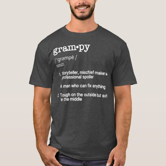 Grampy Definition T Funny Cool Cadeau Gift T-shirt (Voorkant)
